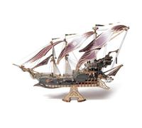 Le avventure marittime della nave pirata Sparrow, puzzle 3D per adulti e bambini da assemblare, viola, Howcat, in legno, 518 pezzi