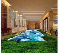 Le Balene Felici 3D Pavimento Murale Foto Pavimentazione Carta da Parati Casa