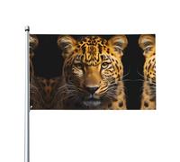 Le bandiere decorative leopardate dagli occhi profondi 0,9 x 1,5 m sono leggere e belle, adatte per cortili all'aperto e celebrazioni di festival.