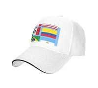 Le bandiere rappresentano varie stampe neutre cappello da sandwich stile adatto tutto l'anno berretti da baseball regolabili comodi e sicuri, bianco, Taglia unica