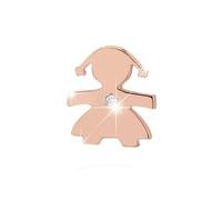 Le Bebè - Mono orecchino femminuccia oro rosa con diamante ct 0,003