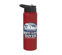 Le bianche scogliere di Dover Gateway verso l'Inghilterra Stainless Steel Insulated Water Bottle