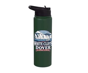 Le bianche scogliere di Dover Gateway verso l'Inghilterra Stainless Steel Insulated Water Bottle