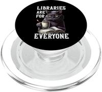 Le biblioteche sono per tutti Cat Book Reader Bibliotecario PopSockets PopGrip per MagSafe