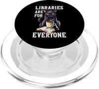 Le biblioteche sono per tutti Cat Book Reader Bibliotecario PopSockets PopGrip per MagSafe