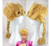 Le Bizzarre Avventure Di Jojo Giorno Giovanna Parrucca Giogio Capelli Sintetici Intrecciati Dorati Resistenti Al Calore Parrucche Cosplay + Berretto Per Parrucca