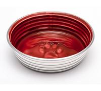 Le Bol Loving Pets Ciotola per Cibo per Cani in Ceramica Smaltata, Senza Punta, in Acciaio Inox, Antiscivolo, a Prova di fuoriuscite (Piccola, Bordeaux)