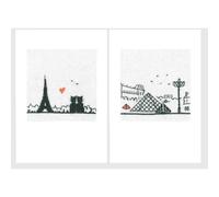 Le Bonheur des Dames Biglietti d'auguri set di 2 kit punto croce "Paris Eiffel T