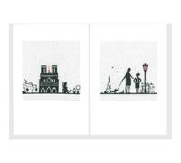 Le Bonheur des Dames Biglietti d'auguri set di 2 kit punto croce "Paris Notre Da