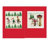 Le Bonheur des Dames Biglietti d'auguri set di 2 kit punto croce "Sciatore", 10,