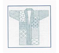Le Bonheur des Dames Blackwork kit punto croce "Sashiko Kit Kimono White", conta