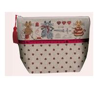 Le Bonheur des Dames borsa contato kit punto croce "Pochette Couture Cats", 23x1