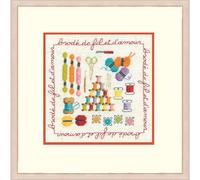 Le Bonheur des Dames kit punto croce contato "cucito con filo e amore", 12,5x13,