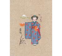 Le Bonheur des Dames kit punto croce contato "Kimono blu", 9,5x13,5 cm, fai da t