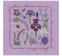Le Bonheur des Dames kit punto croce "Fiori viola e blu", fai da te, 13x14cm