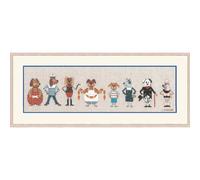 Le Bonheur des Dames kit punto croce "Funny Dog Frieze", DIY, 33.5x7cm