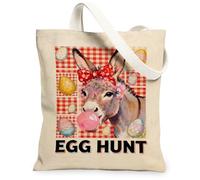 Le borse di totalizzatore della tela degli animali della primavera, borse della drogheria riutilizzabili di progettazione floreale, la tracolla lavabile leggera d'annata di, Beige, 13x15 Inch