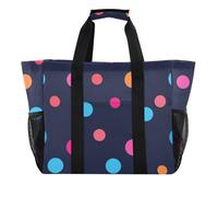 Le borse multiuso nere dei punti variopinti moderne del rotondo piegabili con i compartimenti con la borsa della spiaggia, moderno, colorato, tondi, puntini, nero, 1 size, Moda