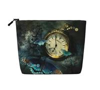 Le borse riutilizzabili della stampa degli orologi della farfalla dello spuntino, borsa da toeletta di viaggio di grande capacità, borse di trucco con la chiusura lampo