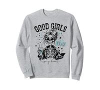 Le Brave Ragazze leggono Libri piccanti Gothic Skeleton Spooky Halloween Felpa