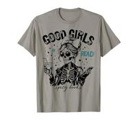 Le Brave Ragazze leggono Libri piccanti Scheletro Gotico Divertente Halloween Maglietta