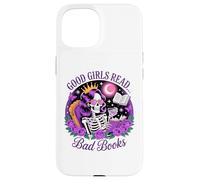 Le brave ragazze leggono libri sporchi Skeleton Reading Dark Academia Custodia per iPhone 15