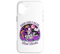 Le brave ragazze leggono libri sporchi Skeleton Reading Dark Academia Custodia per iPhone 16 Plus