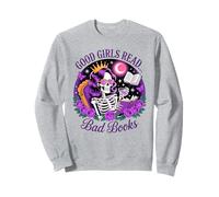 Le Brave Ragazze leggono Libri sporchi Skeleton Reading Dark Academia Felpa