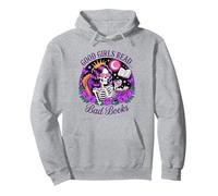 Le Brave Ragazze leggono Libri sporchi Skeleton Reading Dark Academia Felpa con Cappuccio