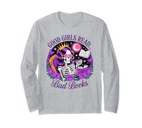 Le Brave Ragazze leggono Libri sporchi Skeleton Reading Dark Academia Maglia a Manica