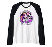 Le Brave Ragazze leggono Libri sporchi Skeleton Reading Dark Academia Maglia con Maniche Raglan