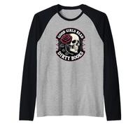 Le brave ragazze leggono libri sporchi Smut Reader Dark Romance Skull Maglia con Maniche Raglan