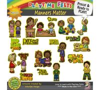 Le buone maniere contano | 18 figure in feltro pretagliate e pronte per giocare per l'insegnamento su lavagna di flanella per bambini in et pres