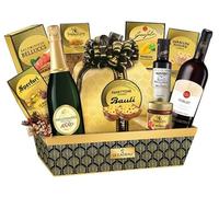 Le Cadeau Cesto di Natale Parigi, Panettone, Vino Merlot, Spumante Millesimato Dolce, Aceto Balsamico, Pasta, Cotechino con Lenticchie, Tarallini, 10 Prodotti