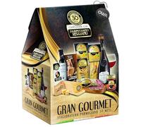 Le Cadeau Gran Gourmet 2023 Strenna con 9 pezzi: Vino, Parmigiano Reggiano, Aceto Balsamico, Salame, Pasta, Sugo, Tarallini con Portachiavi CAIYA®