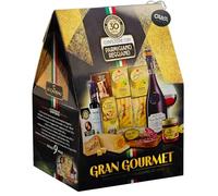 Le Cadeau Gran Gourmet 2024 Strenna con 9 pezzi: Vino, Parmigiano Reggiano, Aceto Balsamico, Salame, Pasta, Sugo, Tarallini con Portachiavi CAIYA®