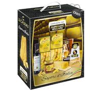Le Cadeau Sapori d'Italia 2024 Confezione Regalo con 6 pezzi: Parmigiano Reggiano, Pasta Pennoni, Sugo, Aceto, Miniricettario Parmigiano con Portachiavi CAIYA®
