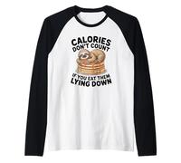 Le Calorie Divertenti dei Pancake di Bradipo Non contano Quando Si è sdraiati Maglia con Maniche Raglan