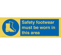 Le calzature di sicurezza devono essere indossate in quest'area Cartello - 600x200mm - L62