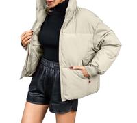 Le Camelie Invernali Parka Donna Invernale Giacca Invernale Leggera da Donna Piumino Trapuntato con Cerniera Ripiegabile Giubbini Invernali Parka Beige XL