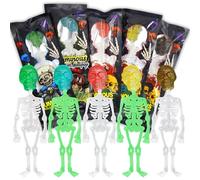 Le caramelle di Halloween Sweets 5 Pieces, Halloween Decoration Skeletons Creepy Party Favours & Scary Delicious Snacks, Night Light Skull Lollipop Sweets Halloween Skeleton Prank Lollipop Snacks