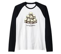 Le catacombe dei Teschi di Parigi per Le luci Maglia con Maniche Raglan