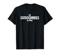 Le catacombe di Parigi (in Francese) Skull White Print Maglietta