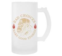 Le Cattive Scelte Creano Belle Storie Boccale Per Bevande Con Manico In Vetro Per Birra Glass Beer Cup Handled Beverage Mug