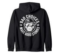 Le Cattive scelte Rendono Buone storie Divertenti Gorilla Humor Felpa con Cappuccio