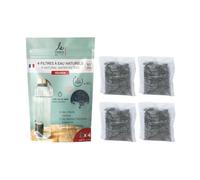 Le Charbon Actif Français 4 filtri acqua carbone attivo vegetale francese granuli super attivati, in soli 20 minuti, naturale per caraffa, bottiglia, borraccia e filtro acqua corrente