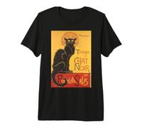 Le Chat Noir, Maglietta The Black Cat by Steinlen Maglietta Premium