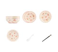 Le ciotole e i piatti colorati sottosmalto in ceramica sono squisiti e resistenti al calore per uso domestico-16 pezzi per 4 persone [Lite]