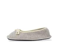 Le Clare Alice Dublino - Pantofola Invernale Donna Modello Ballerina in Lana Cotta - Colore Beige - Taglia 36