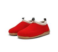 Le Clare Sillian - Pantofole Donna Invernali Chiuse in Lana Cotta con Comodo Plantare in Memory Foam, Ciabatte Uomo Calde Made in Italy, Suola Antiscivolo, Scarpe da Casa Unisex (35, Rosso)